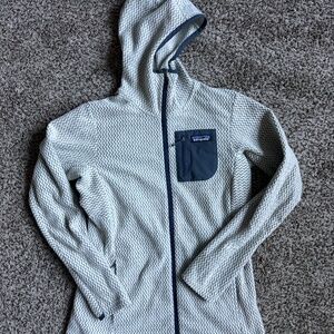 Women's Patagonia R1® Air Fleece Full-Zip Hoody, White, Medium